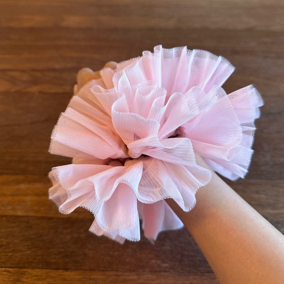 Accessories - Pink Tulle Scrunchie Ballet Core Puffy Hair Tie Coquette Hair Accessory